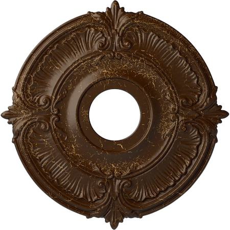 Attica Ceiling Medallion (Fits Canopies up to 5"), 18"OD x 4"ID x 5/8"P, Root Beer Crackle
